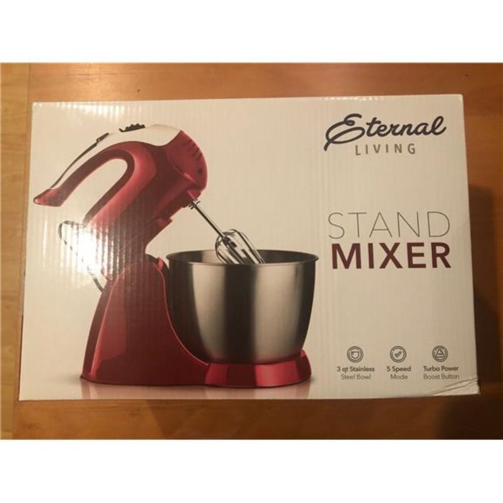 Stand Mixer Electric with Stainless Steel Bowl Beaters and Dough Hooks 3 QT  Re